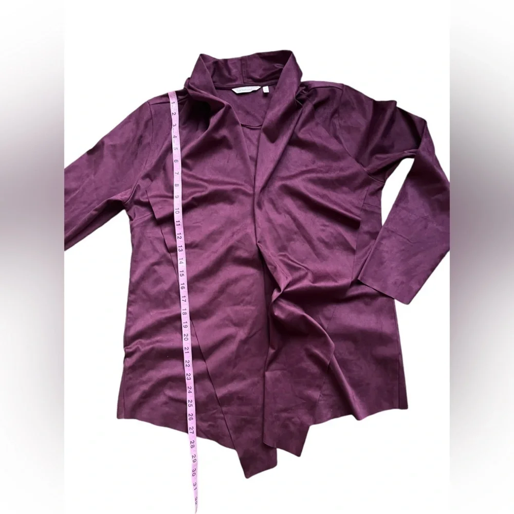NWOT Soft Surroundings Faux Suede Shape Drape Jacket in Purple Wine Size large